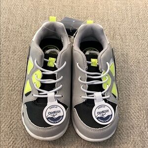 Boys OshKosh B'gosh Gray and Green Sneakers. Size 9
